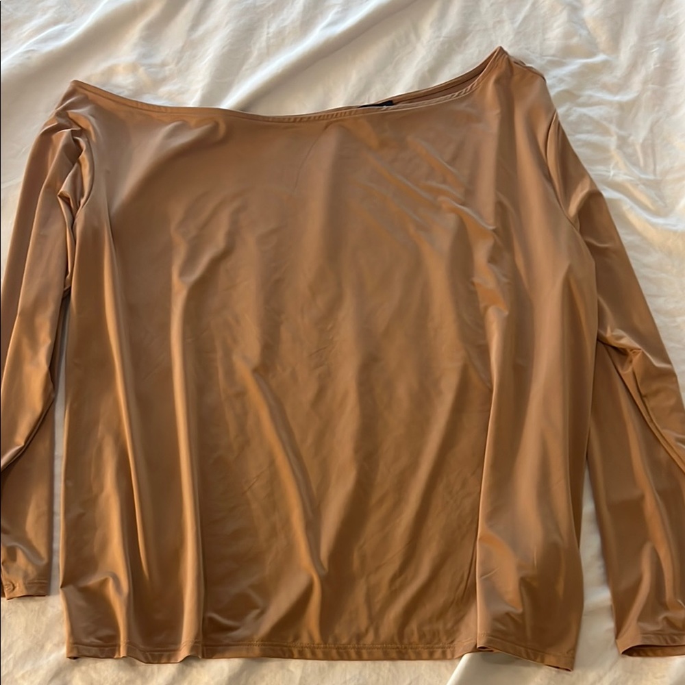 Express Brown Boxy Blouse Relaxed Fit